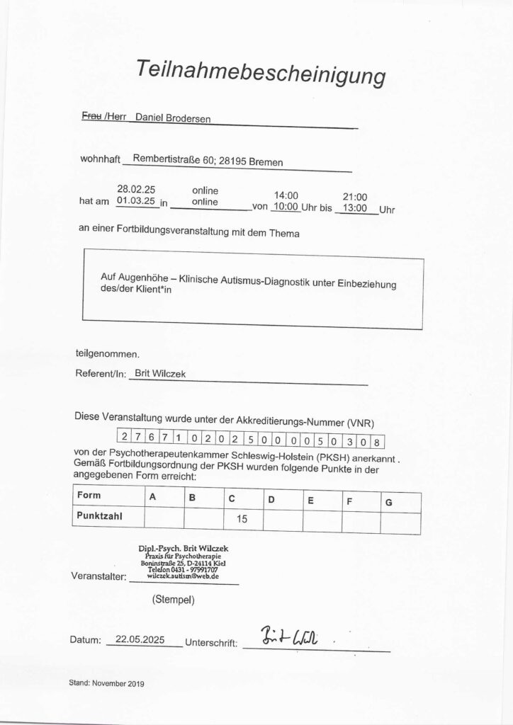 Autismus Diagnostik Seminar