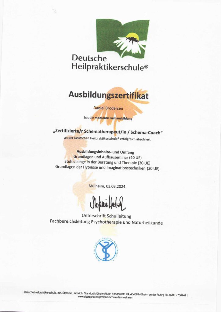 Schematherapie Zertfikat